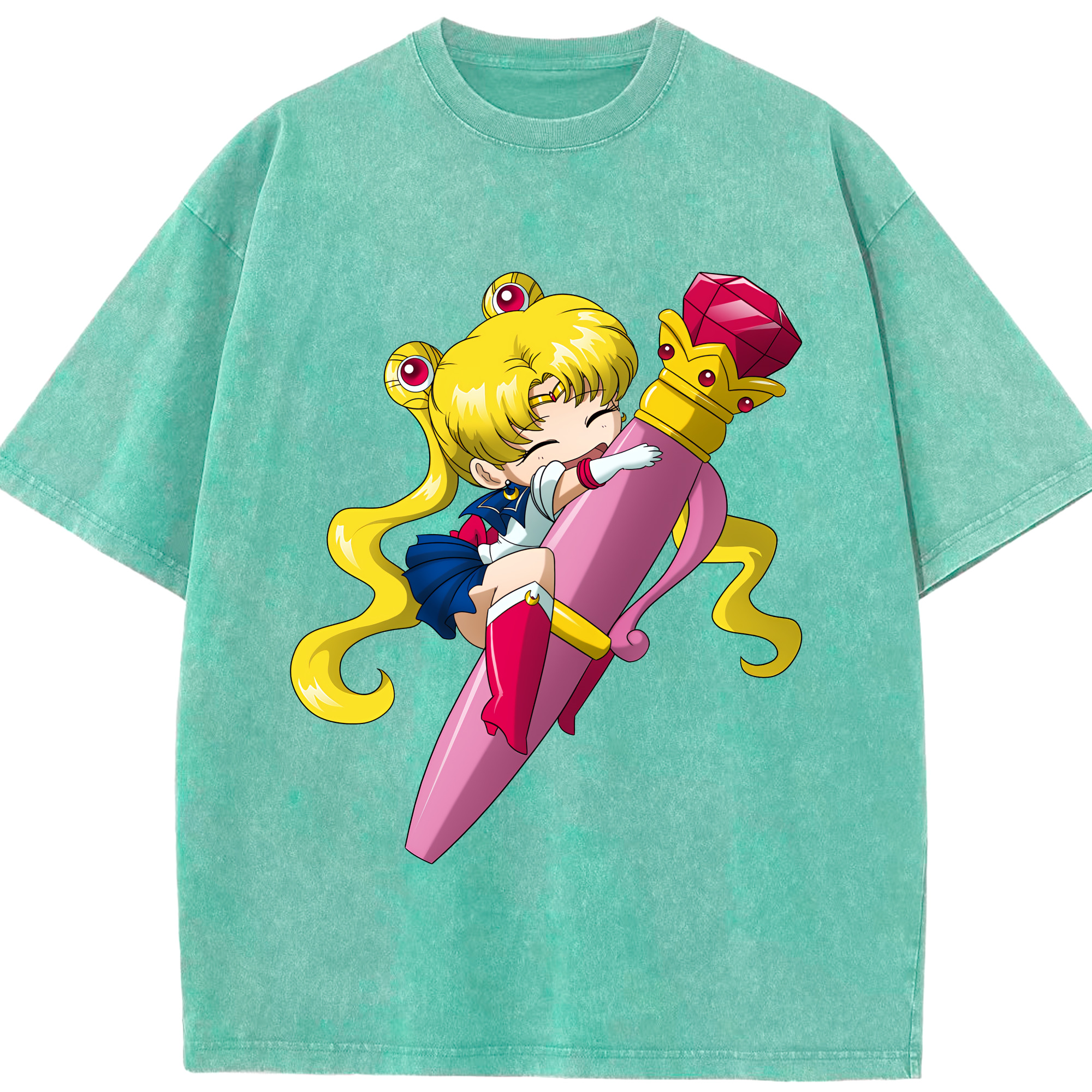 （画像用） 美少女戦士セーラームーン 月野 うさぎ つきの うさぎ Sailor Moon Tsukino Usagi 綿100% ヴィンテージ風 半袖Tシャツ（フロントプリント）